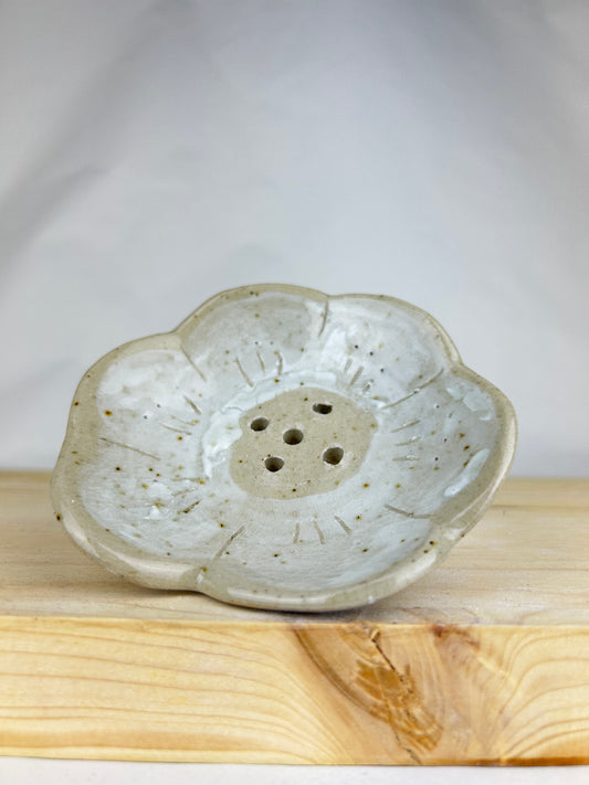 Flower wood soap tray