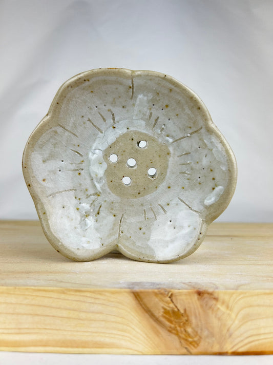 Flower wood soap tray